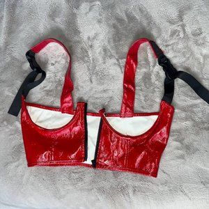 Red Rave Corset Underboob Top